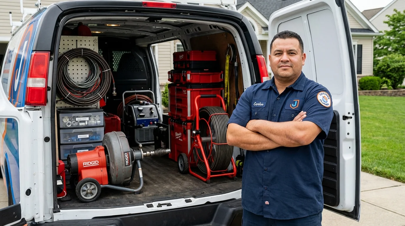 Professional drain cleaning equipment and Johns Plumbing LLC plumber in Palo Pinto