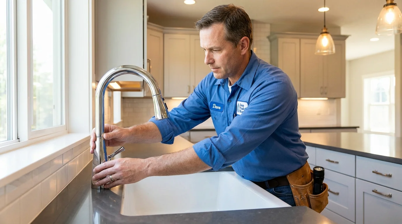 Kitchen faucet installation by Johns Plumbing LLC in Palo Pinto