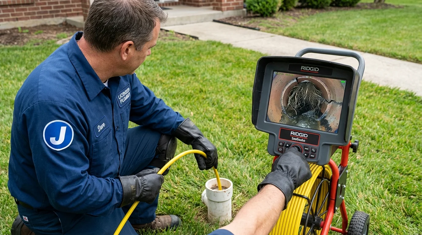 Sewer camera inspection being performed by Johns Plumbing LLC in Palo Pinto