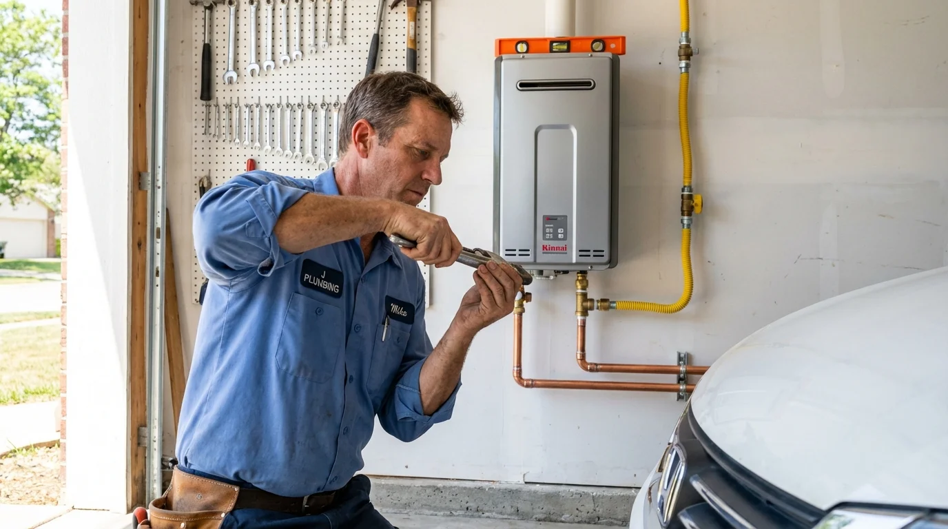 Tankless water heater installation by a Johns Plumbing LLC plumber in Palo Pinto